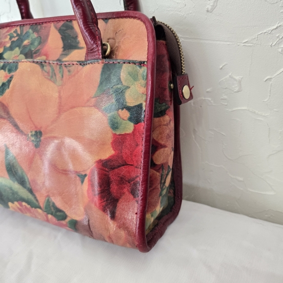 Patricia Nash Leather Floral Paris Small Satchel Bag - Picture 3 of 14